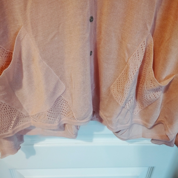 WRAP BLUSH RAYON/COTTON LARGE CARDIGAN FAIRY COTTAGE CORE OFFICE CHIC CORPCORE - Picture 6 of 6